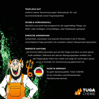 TUGA ALU-TEUFEL Spezial - Felgenreiniger Gel pH-neutral / s&auml;urefrei gr&uuml;n